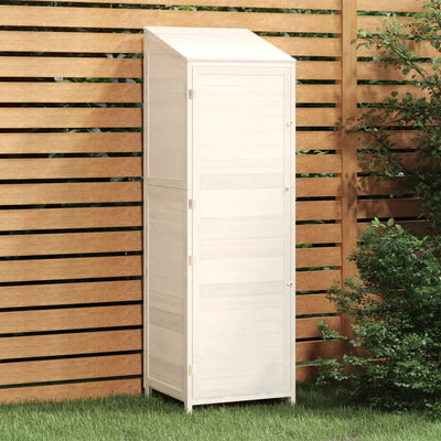 Garden Shed White 55x52x174.5 cm Solid Wood Fir Payday Deals