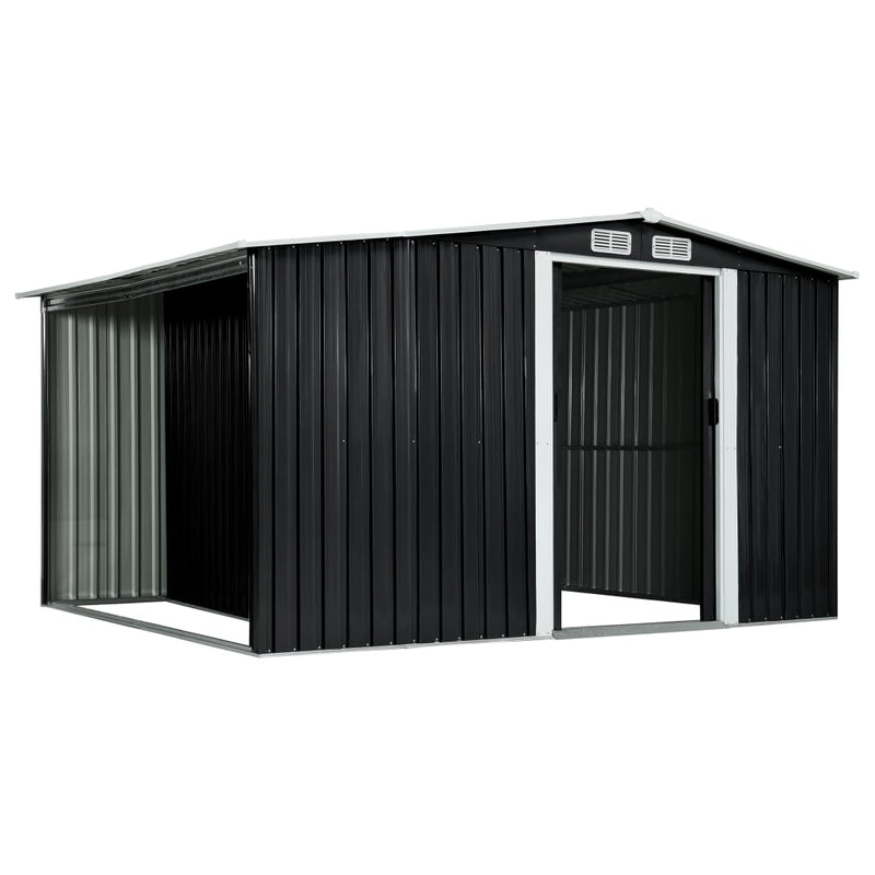 Garden Shed with Sliding Doors Anthracite 329.5x131x178 cm Steel Payday Deals
