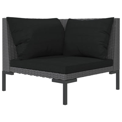 Garden Sofa with Cushions Half Round Poly Rattan Payday Deals