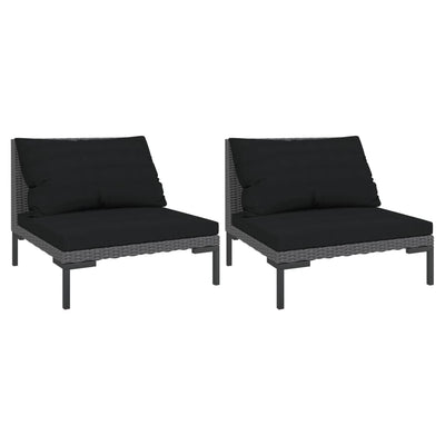 Garden Sofas 2pcs with Cushions Half Round Poly Rattan Payday Deals