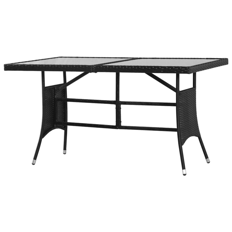 Garden Table Black 140x80x74 cm Poly Rattan Payday Deals