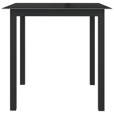 Garden Table Black 80x80x74 cm Aluminium and Glass Payday Deals