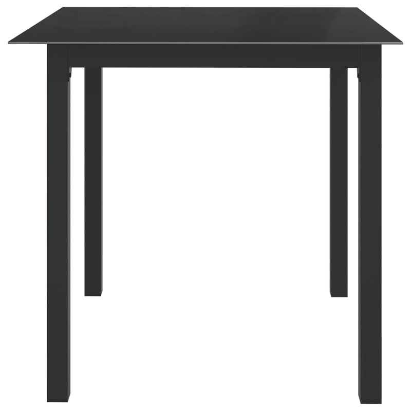 Garden Table Black 80x80x74 cm Aluminium and Glass Payday Deals