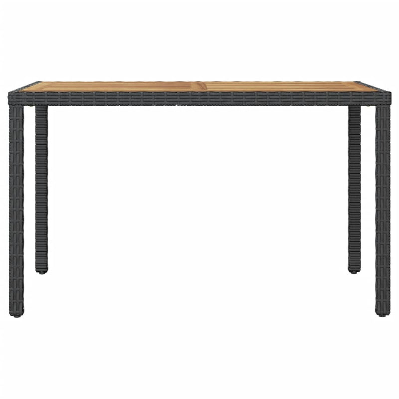 Garden Table Black and Brown 123x60x74 cm Solid Acacia Wood Payday Deals