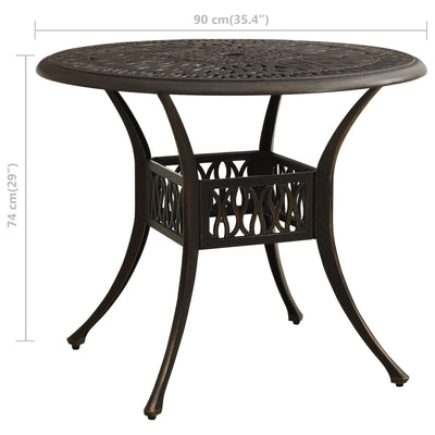 Garden Table Bronze 90x90x74 cm Cast Aluminium Payday Deals