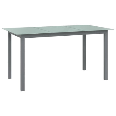 Garden Table Light Grey 150x90x74 cm Aluminium and Glass Payday Deals