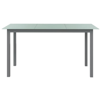 Garden Table Light Grey 150x90x74 cm Aluminium and Glass Payday Deals