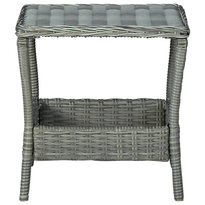 Garden Table Light Grey 45x45x46.5 cm Poly Rattan Payday Deals