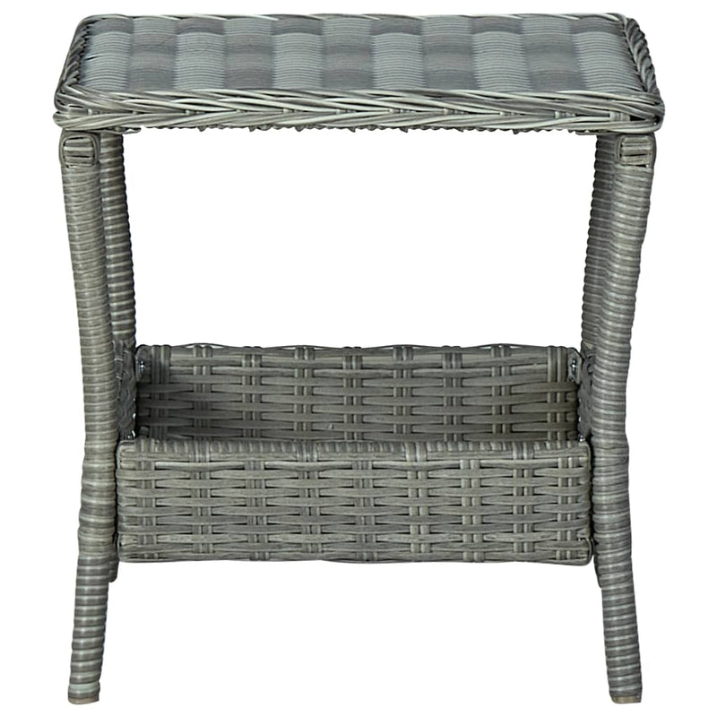 Garden Table Light Grey 45x45x46.5 cm Poly Rattan Payday Deals