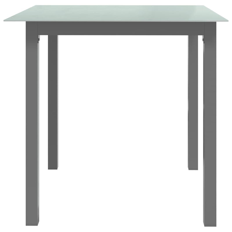 Garden Table Light Grey 80x80x74 cm Aluminium and Glass Payday Deals