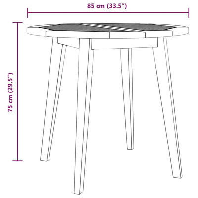 Garden Table Ø85x75 cm Solid Wood Acacia Payday Deals