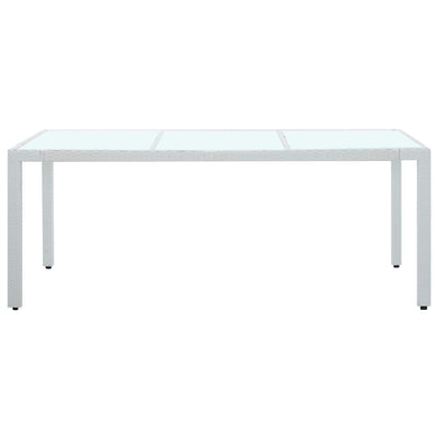 Garden Table White 190x90x75 cm Poly Rattan Payday Deals