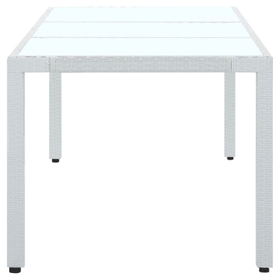 Garden Table White 190x90x75 cm Poly Rattan Payday Deals
