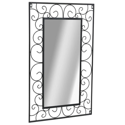 Garden Wall Mirror Rectangular 50x80 cm Black Payday Deals