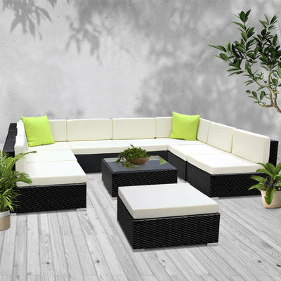 Gardeon 10PC Outdoor Furniture Sofa Set Wicker Garden Patio Lounge Payday Deals