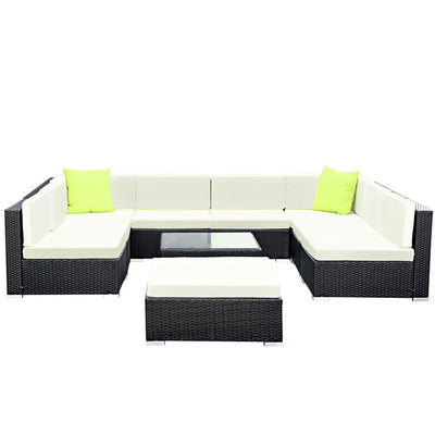 Gardeon 10PC Sofa Set with Storage Cover Outdoor Furniture Wicker Payday Deals