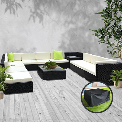 Gardeon 12PC Outdoor Furniture Sofa Set Wicker Garden Patio Lounge Payday Deals