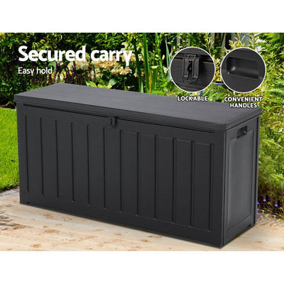 Gardeon 240L Outdoor Storage Box Lockable Bench Seat Garden Deck Toy Tool Sheds Payday Deals