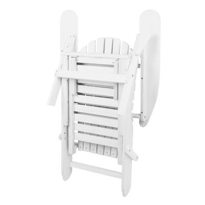 Gardeon 3 Piece Outdoor Adirondack Lounge Beach Chair Set - White Payday Deals