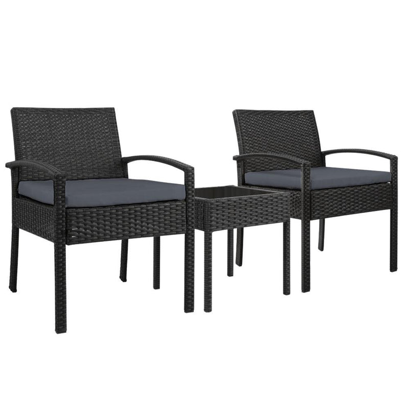 Gardeon 3-piece Outdoor Set - Black Payday Deals