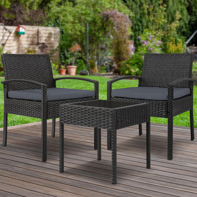 Gardeon 3-piece Outdoor Set - Black Payday Deals