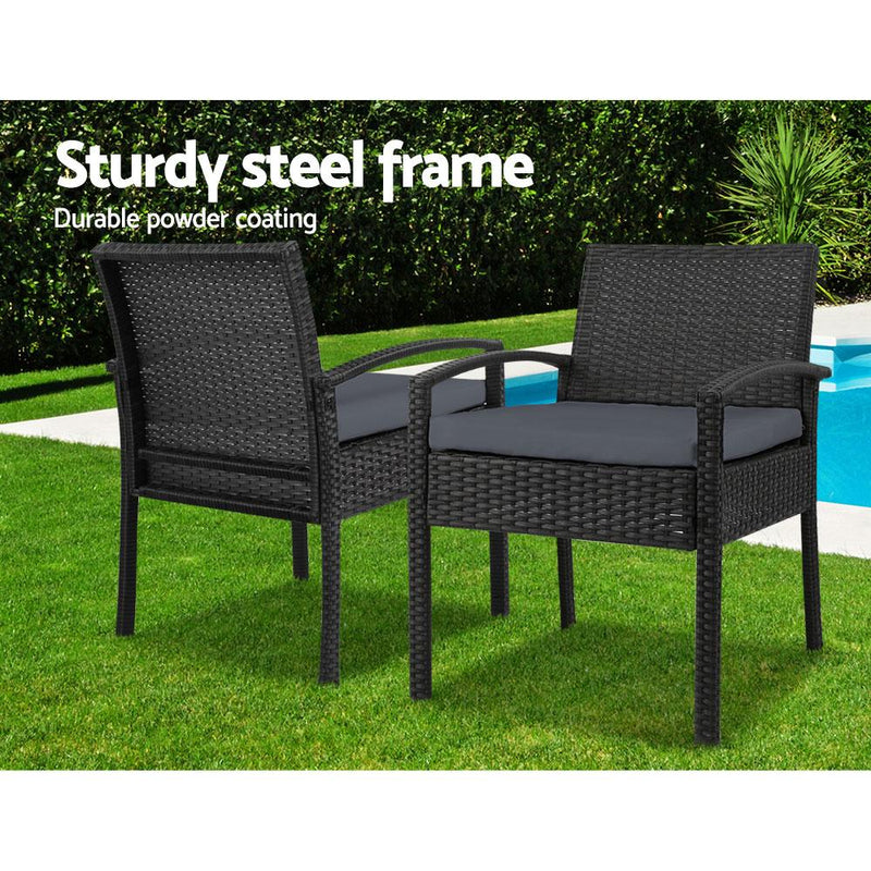 Gardeon 3-piece Outdoor Set - Black Payday Deals