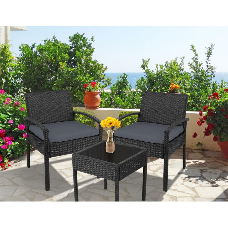 Gardeon 3-piece Outdoor Set - Black Payday Deals