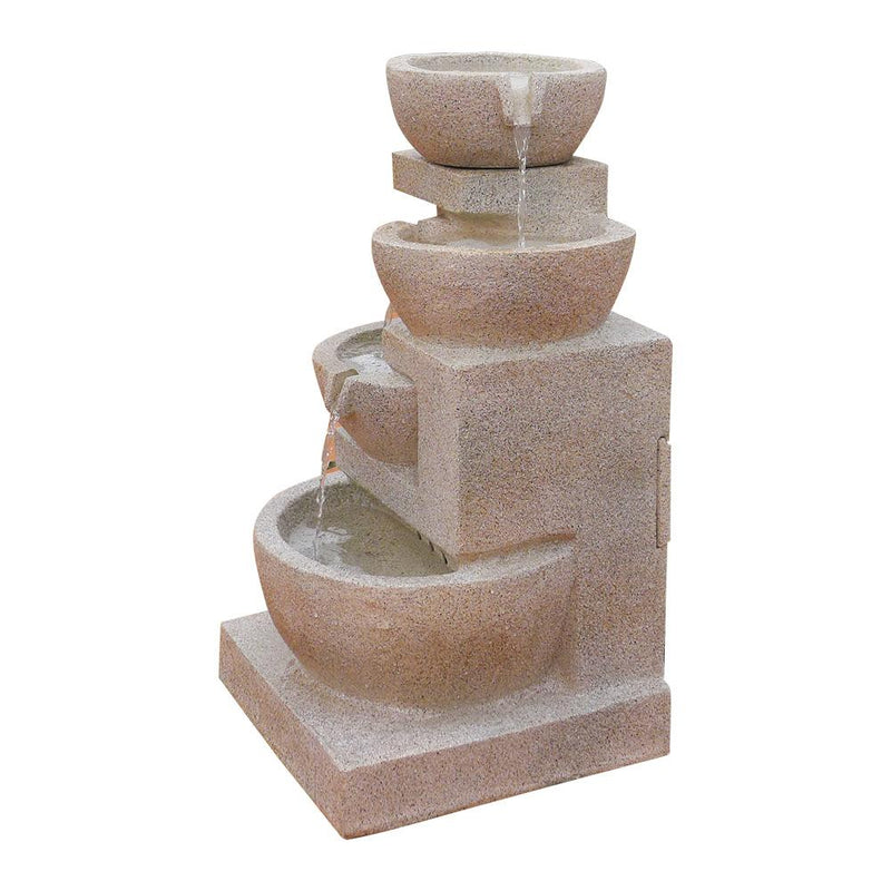 Gardeon  4 Tier Solar Powered Water Fountain with Light - Sand Beige Payday Deals