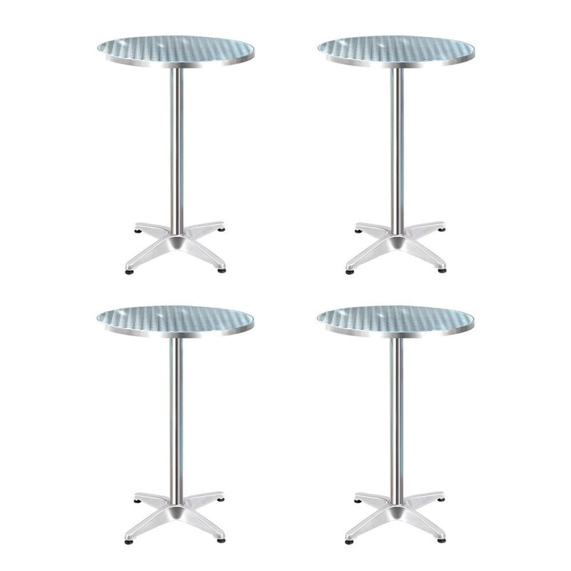 Gardeon 4pcs Outdoor Bar Table Furniture Adjustable Aluminium Cafe Table Round Payday Deals