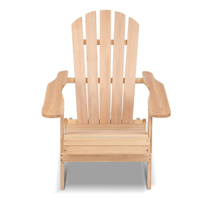 Gardeon 5pc Outdoor Adirondack Beach Chair Garden Table Set Wooden