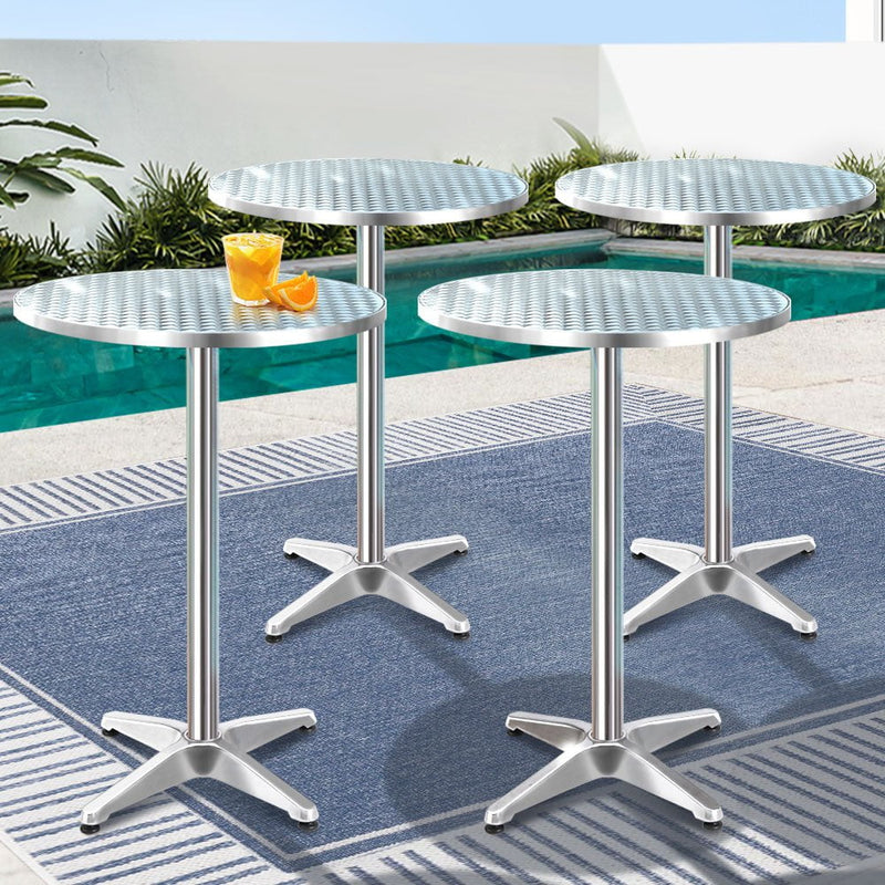 Gardeon 6pcs Outdoor Bar Table Furniture Adjustable Aluminium Cafe Table Round Payday Deals