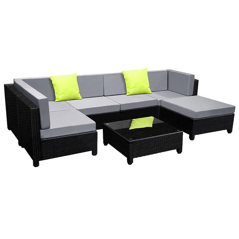 Gardeon 7PC Sofa Set Outdoor Furniture Lounge Setting Wicker Couches Garden Patio Pool Payday Deals