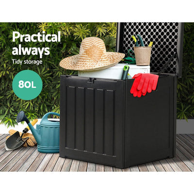 Gardeon 80L Outdoor Storage Box Waterproof Container Indoor Garden Toy Tool Shed Payday Deals