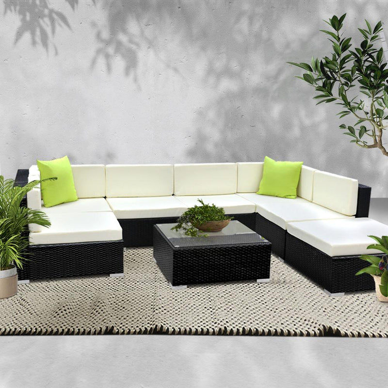 Gardeon 8PC Outdoor Furniture Sofa Set Wicker Garden Patio Pool Lounge Payday Deals