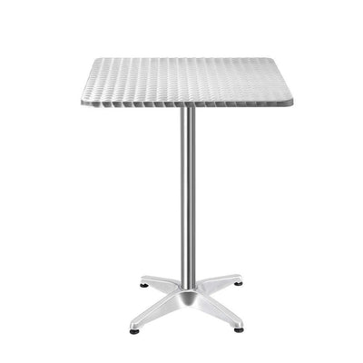 Gardeon Aluminium Adjustable Square Bar Table - Silver