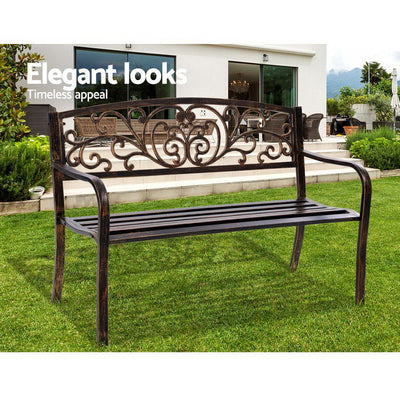 Gardeon Cast Iron Garden Bench - Bronze Payday Deals