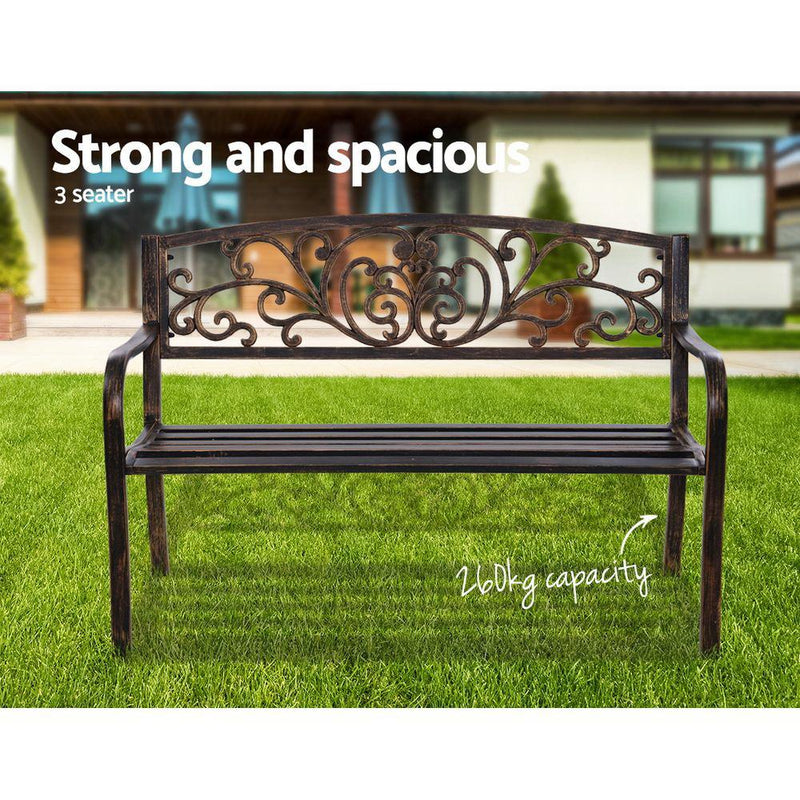 Gardeon Cast Iron Garden Bench - Bronze Payday Deals
