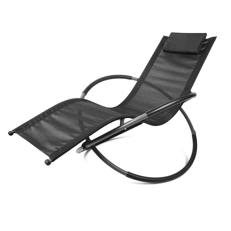Gardeon Foldable Orbital Rocking Chair - Black