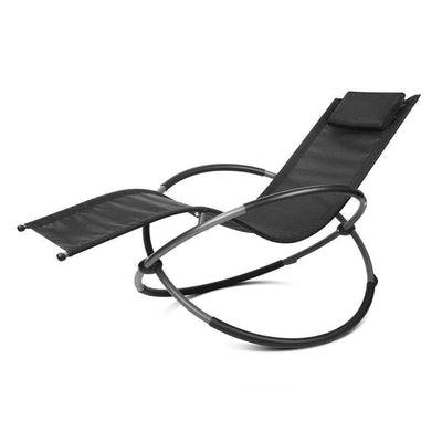 Gardeon Foldable Orbital Rocking Chair - Black