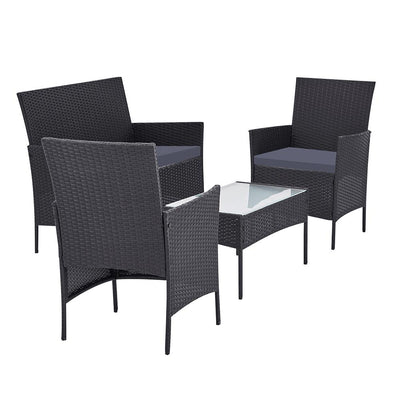 Gardeon Garden Furniture Outdoor Lounge Setting Wicker Sofa Patio Storage cover Grey Payday Deals