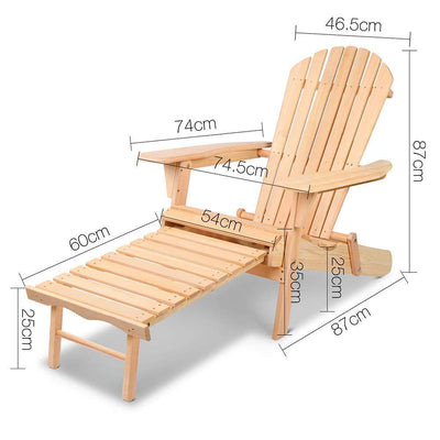 Gardeon Outdoor Adirondack Wooden Beach Chair