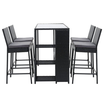 Gardeon Outdoor Bar Set Table Stools Furniture Dining Chairs Wicker Patio Garden Payday Deals
