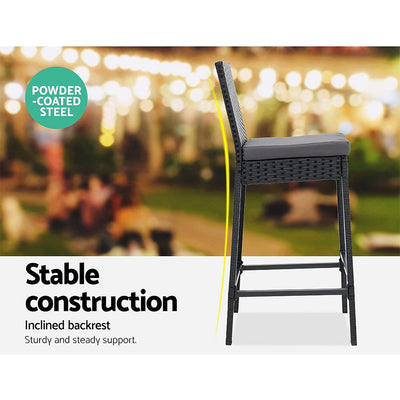 Gardeon Outdoor Bar Set Table Stools Furniture Dining Chairs Wicker Patio Garden Payday Deals