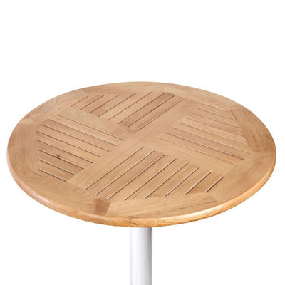 Gardeon Outdoor Bar Table Aluminium Adjustable Wooden Table Round 70 /110cm Payday Deals