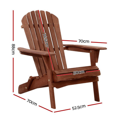 Gardeon Outdoor Furniture Beach Chair Wooden Adirondack Patio Lounge Garden Payday Deals