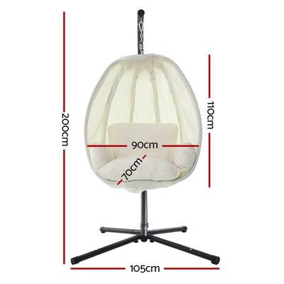 Gardeon Outdoor Furniture Egg Hammock Porch Hanging Pod Swing Chair with Stand Payday Deals