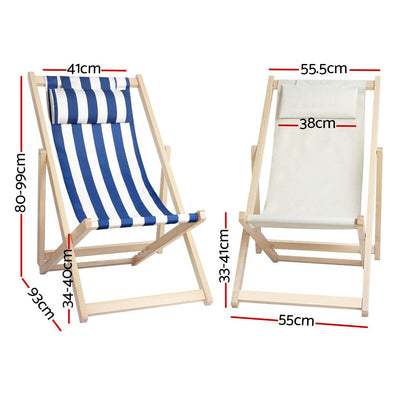 Gardeon Outdoor Furniture Sun Lounge Beach Chairs Deck Chair Folding Wooden Patio Payday Deals