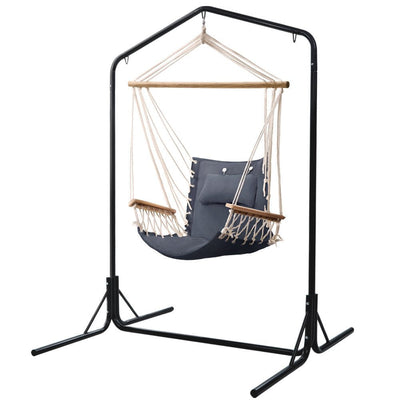 Gardeon Outdoor Hammock Chair with Stand Swing Hanging Hammock Garden Cream Payday Deals