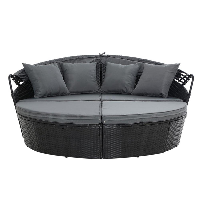 Gardeon Outdoor Lounge Setting Patio Furniture Sofa Wicker Garden Rattan Set Day Bed Black Payday Deals
