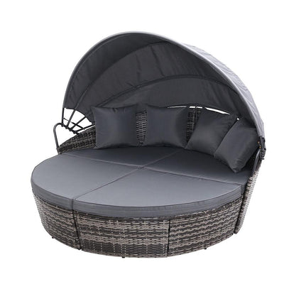 Gardeon Outdoor Lounge Setting Patio Furniture Sofa Wicker Garden Rattan Set Day Bed Grey Payday Deals